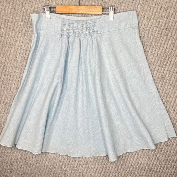 Faith & Zoe Linen Blend A-Line Skater Skirt Blue XL Fairycore Western Lightweigh - Picture 2 of 2